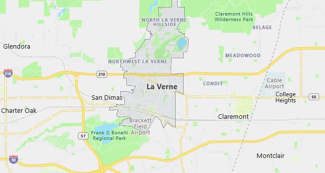 Map of La Verne, CA