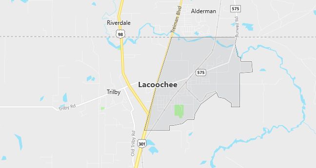 Map of Lacoochee, FL