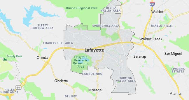 Map of Lafayette, CA