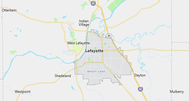 Map of Lafayette, IN