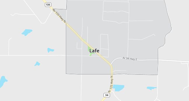 Map of Lafe, AR