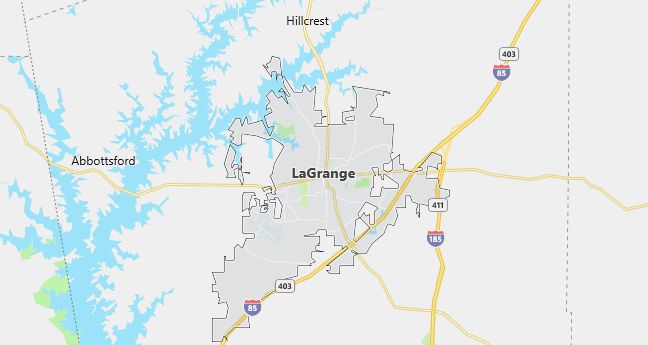 Map of Lagrange, GA