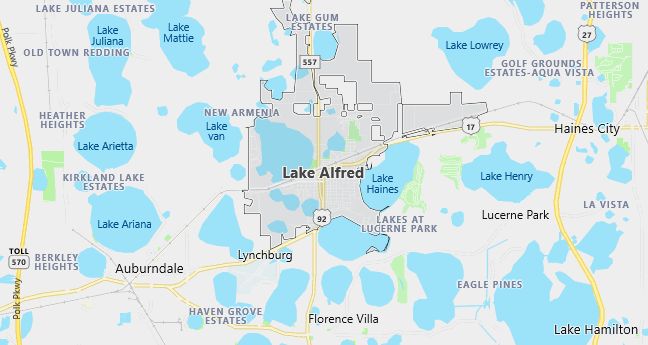 Map of Lake Alfred, FL