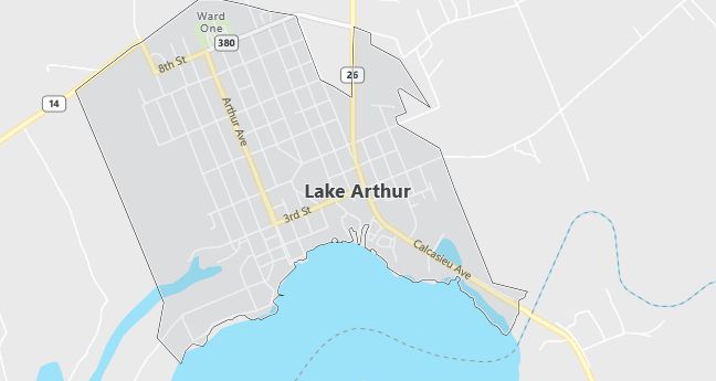 Map of Lake Arthur, LA