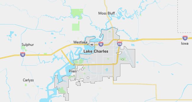 Map of Lake Charles, LA