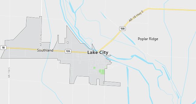 Map of Lake City, AR