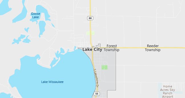 Map of Lake City, MI