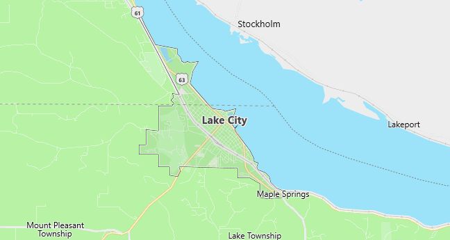 Map of Lake City, MN