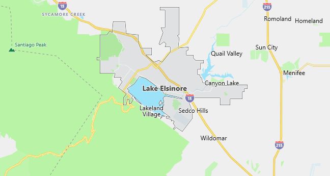 Map of Lake Elsinore, CA