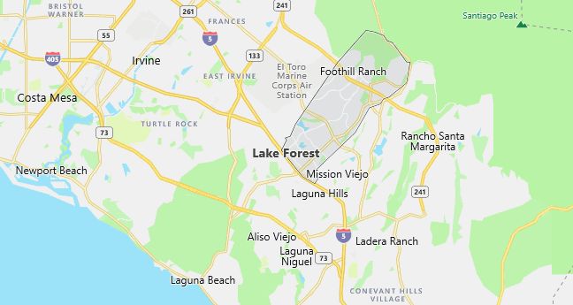 Map of Lake Forest, CA