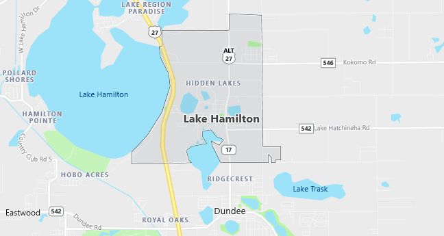 Map of Lake Hamilton, FL