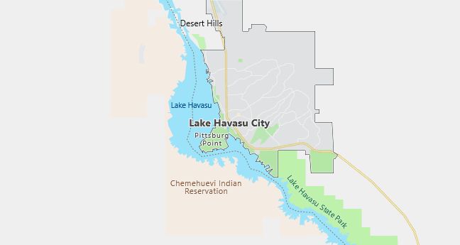 Map of Lake Havasu City, AZ