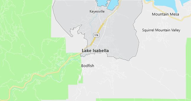 Map of Lake Isabella, CA