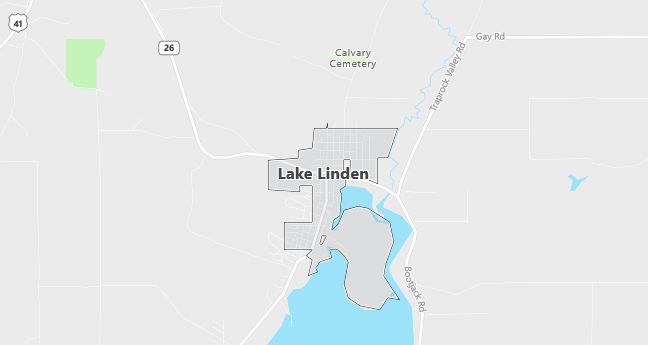 Map of Lake Linden, MI