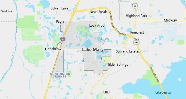 Map of Lake Mary, FL