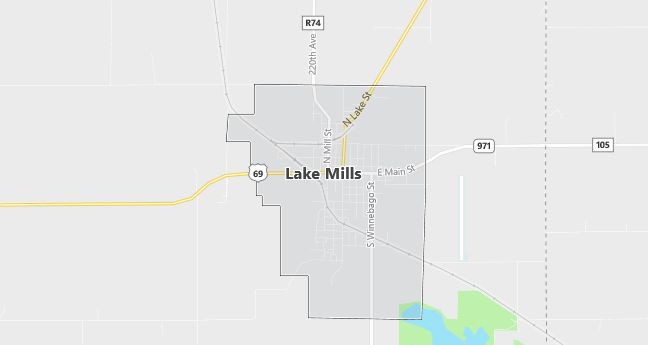 Map of Lake Mills, IA