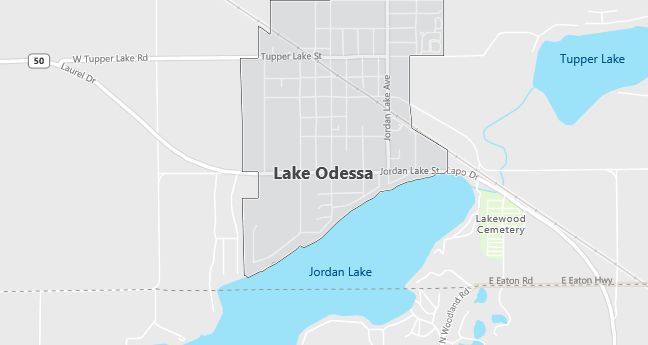 Map of Lake Odessa, MI