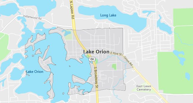 Map of Lake Orion, MI