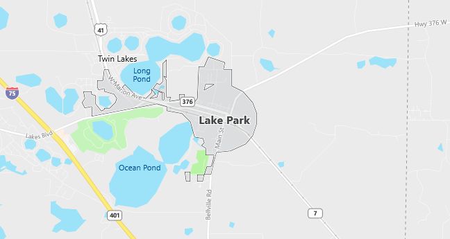 Map of Lake Park, GA