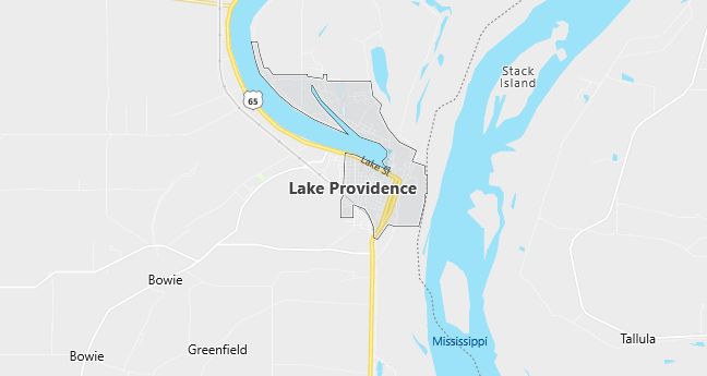 Map of Lake Providence, LA