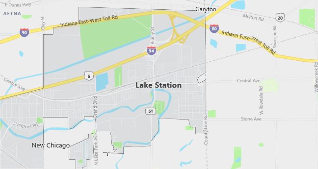 Map of Lake Station, IN