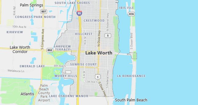 Map of Lake Worth, FL