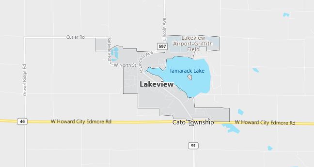 Map of Lakeview, MI