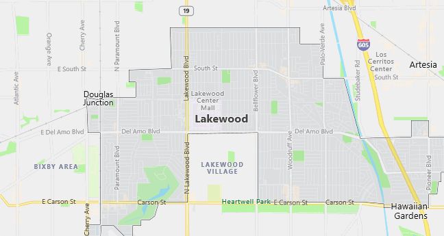 Map of Lakewood, CA