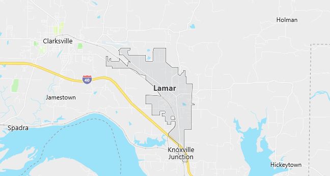 Map of Lamar, AR