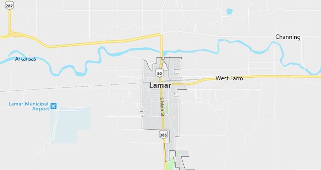 Map of Lamar, CO