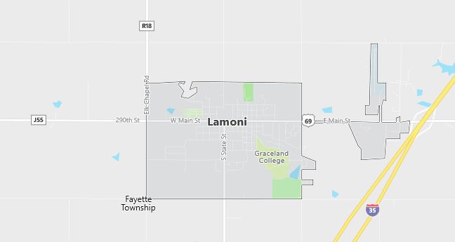 Map of Lamoni, IA