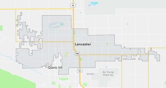 Map of Lancaster, CA