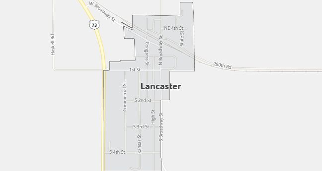 Map of Lancaster, KS