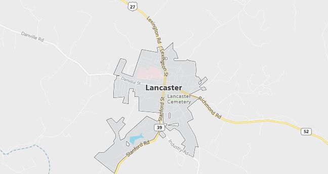 Map of Lancaster, KY