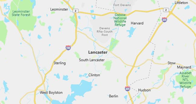 Map of Lancaster, MA