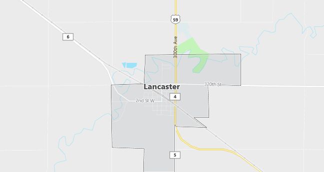 Map of Lancaster, MN