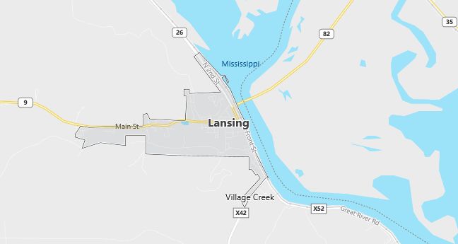 Map of Lansing, IA