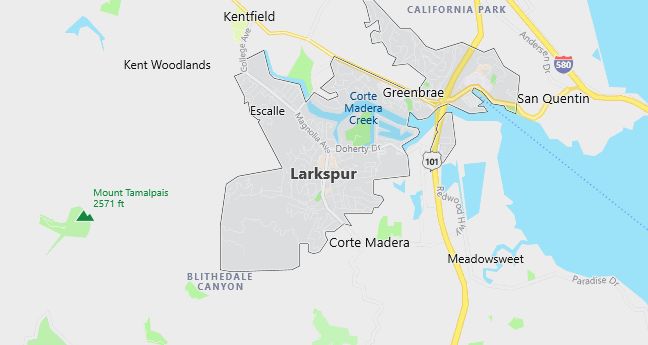 Map of Larkspur, CA