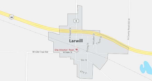 Map of Larwill, IN