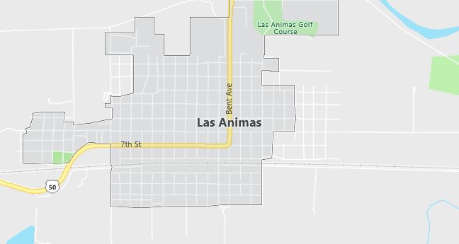 Map of Las Animas, CO