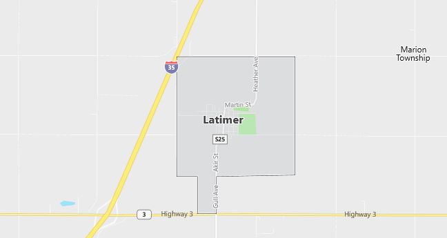 Map of Latimer, IA