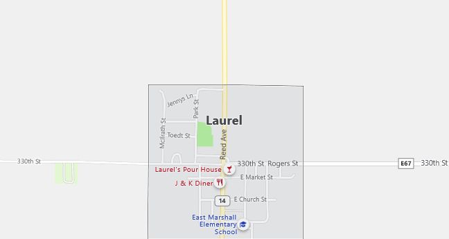 Map of Laurel, IA