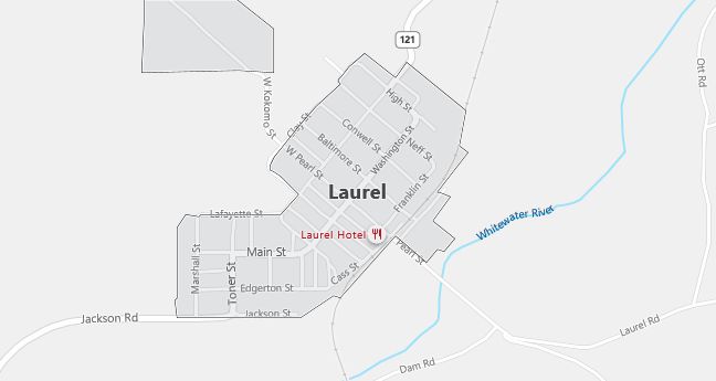 Map of Laurel, IN