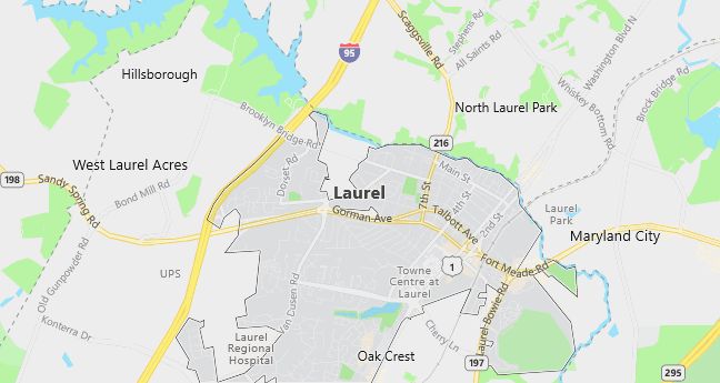 Map of Laurel, MD