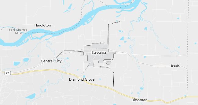 Map of Lavaca, AR