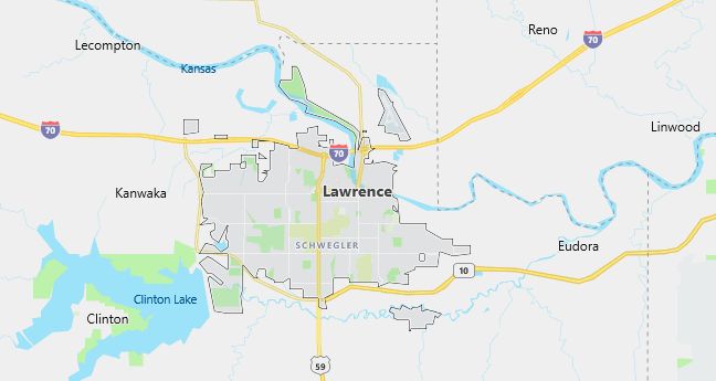 Map of Lawrence, KS