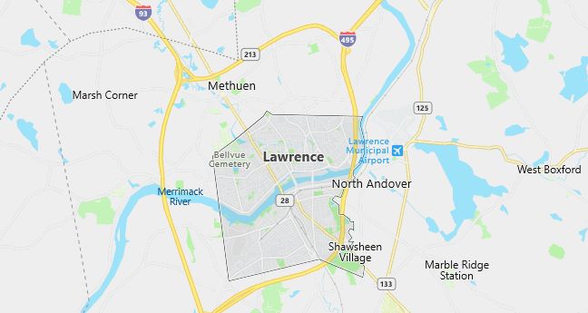 Map of Lawrence, MA