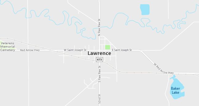 Map of Lawrence, MI