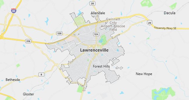 Map of Lawrenceville, GA