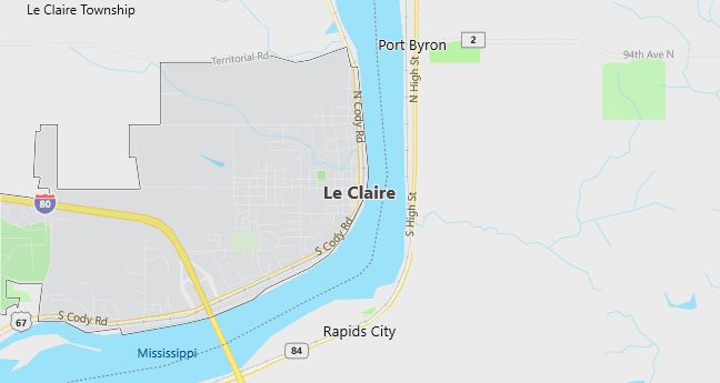 Map of Le Claire, IA